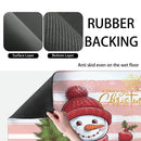 Axyaa Christmas Watercolor Absorbent Draining Mat for Dishes & Bathroom, Rubber Backed
