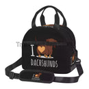 Dachshund Print Insulated Lunch Bag by Axyaa - Waterproof Thermal Tote with Adjustable Strap