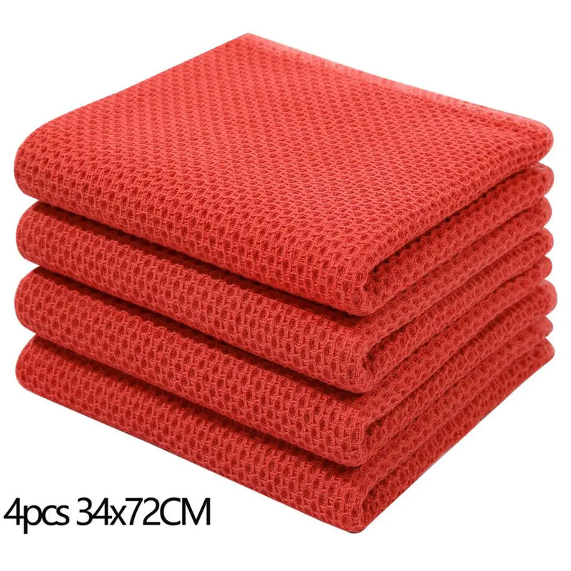 Axyaa Waffle Weave Kitchen Towel Set Absorbent Quick Dry Dishcloth Wash Cloth