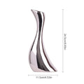 Axyaa Electroplated Silver Ceramic Vase, Streamline Shape for Dried Flowers