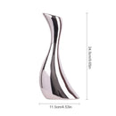 Axyaa Electroplated Silver Ceramic Vase, Streamline Shape for Dried Flowers