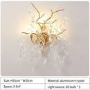 Axyaa Gold Aluminum Crystal Wall Lamp for Modern Luxury Living Room