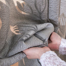 Axyaa Gray Leaf Jacquard Window Curtain for Home Decor