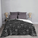 Axyaa White & Black Gaming Controllers Variant Throw Blanket