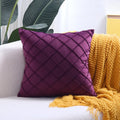 Axyaa Velvet Diamond Check Pattern Throw Pillowcase for Stylish Home Decor