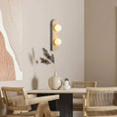 Modern Travertine Stone Wall Sconce Light with Glass Ball for Bedroom Living Room by Axyaa