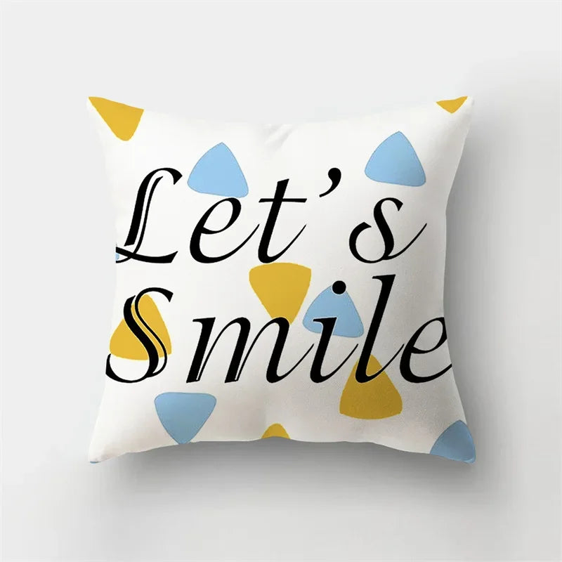 Blue Elk Geometric Pillow Case Cover by Axyaa - Fresh Animal Print Home Decoration