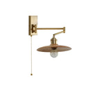 Axyaa Wooden Wall Sconce LED Lampshade with Pull Chain Switch for Bedroom Bathroom Perspective Mirror
