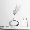 Axyaa Golden Flower Vase for Home Decoration and Hydroponics - Round Ceramic Vase
