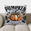 Axyaa Grateful Blessed Pumpkins Checkered Fall Pillow Cover