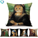 Axyaa Cat Portrait Nordic Art Pillow Cover