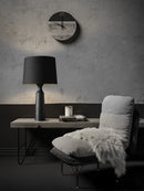 Axyaa Modern Solid Wood Table Lamp with Black Fabric Lampshade for Home and Office
