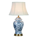 Axyaa Blue Ceramic Desk Lamp - Classic Retro Style for Living Room or Bedroom