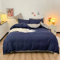 Axyaa Solid Color 4-Piece Bedding Set - Quilt Cover, Bed Sheet, Student Dorm 3-Piece Set