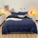 Axyaa Solid Color 4-Piece Bedding Set - Quilt Cover, Bed Sheet, Student Dorm 3-Piece Set