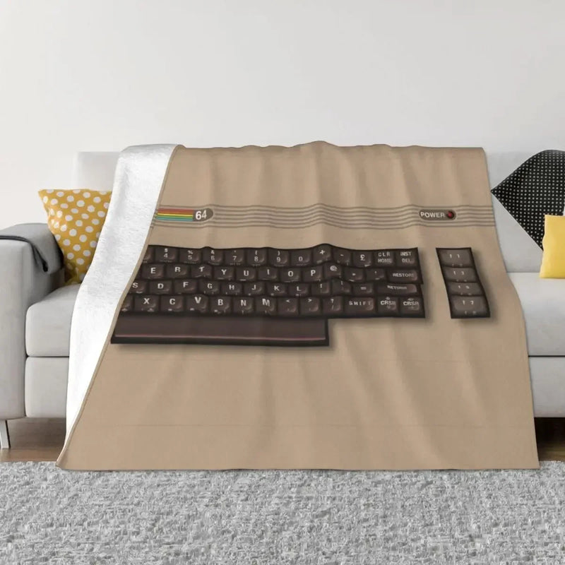 Axyaa Ultra-Soft Fleece Amiga Throw Blanket - C64 Logo - Bedroom, Car, Sofa, Quilt