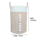 Axyaa Large Capacity Laundry Basket with Handle and Printed Letters for Home Organization.