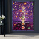 Axyaa Chakras Tree of Life Tapestry: Boho Wealth Totem Wall Hanging Home Decor