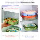 Kids Bento Lunch Box 4 Compartment Microwave Leakproof Lunchbox with Sauce Container by Axyaa