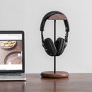 Axyaa Black Walnut Headphone Stand Solid Wood Display Rack Desktop Decor