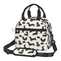 Dachshund Print Insulated Lunch Bag by Axyaa - Waterproof Thermal Tote with Adjustable Strap