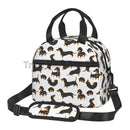 Dachshund Print Insulated Lunch Bag by Axyaa - Waterproof Thermal Tote with Adjustable Strap