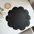 Axyaa Floral Green Embossed Faux Leather Placemats Set - Perfect for Home, Hotel, or Restaurant