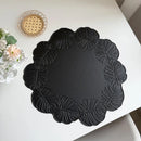 Axyaa Floral Green Embossed Faux Leather Placemats Set - Perfect for Home, Hotel, or Restaurant
