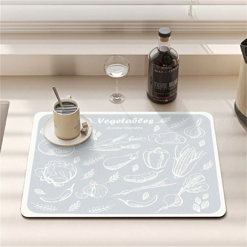 Axyaa Cartoon Print Kitchen Coasters Set for Glasses and Dishes