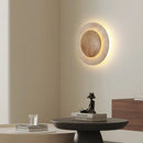 Axyaa Stone LED Wall Light Wood Dimmable Sconce for Hotel Living Room