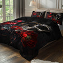 Axyaa Black Boho Floral Duvet Cover Set with 2 Pillowcases