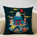 Axyaa Mount Fuji Retro Cushion Cover 45x45cm