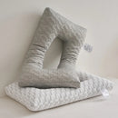 Axyaa White Knitted Cotton Ear Protector Design Neck Health Care Pillow