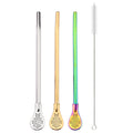 Stainless Steel Bent Straws Set with Brush - Axyaa Cocktail Party Accessories