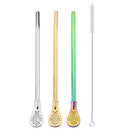 Stainless Steel Bent Straws Set with Brush - Axyaa Cocktail Party Accessories