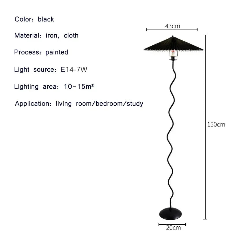 Nordic Modern Pleated Skirt Floor Lamp by Axyaa