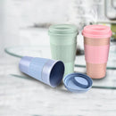 Axyaa Wheat Straw Fiber Silicone Coffee Cup with Lid
