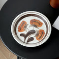 Axyaa Floral Ceramic Plate: Retro Round Breakfast, Vegetable, and Dessert Plate