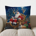 Axyaa Santa Sleigh & Reindeer Christmas Pillow Cover