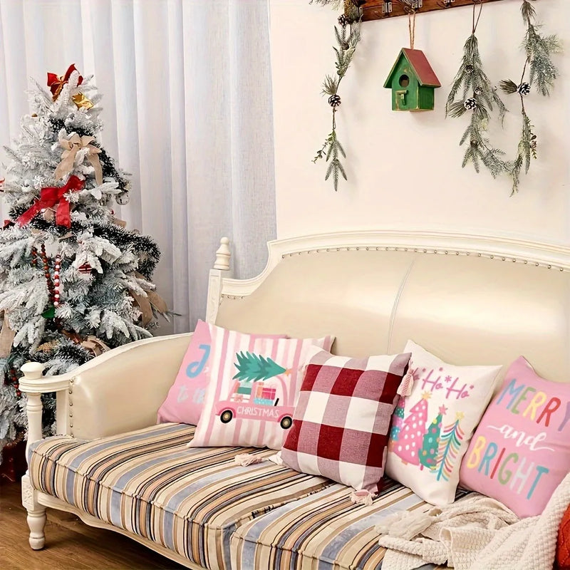 Axyaa Christmas Pillowcase - Festive Home Decor & Sofa Cushion Cover
