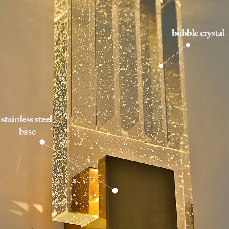 Axya Bubble Crystal Wall Lamps Gold LED Indoor Sconces for Modern Living Room Decor