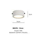 Axyaa Round Cement Ceiling Lamp for Living Room Bedroom Office Industrial Corridor Restaurant Loft Balcony