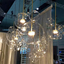 Axyaa Black White Glass Chandelier: Artistic Bubble LED Lighting for Large Living Room