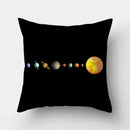 Axyaa Black Galaxy Planet Print Cushion Cover for Bedroom and Living Room