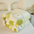 Axyaa Cartoon Pattern Flannel Blanket: Cozy Soft Plush Lightweight Throw for Sofa