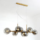 Axyaa Glass Ball Chandelier: Nordic Style Black Suspension Light for Living Room