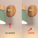 Nordic Wooden Wall Lamp with Switch, Modern Sconce for Home Lighting, Axyaa Brand