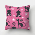 Black Cat Pattern Pillowcase for Sofa Decor Axyaa Brand