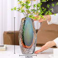 Axyaa Gradient Glazed Glass Vase Hydroponics Flower Pots Modern Home Decor