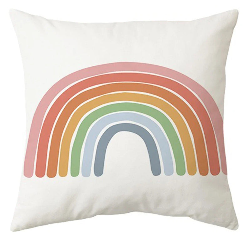 Axyaa Rainbow Sun Pattern Pillowcase for Children's Room & Living Room Decor